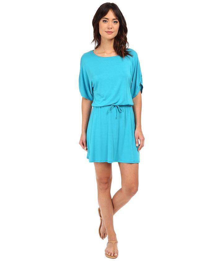 Michael Stars - Drawstring Dress W/ Ruched Sleeves