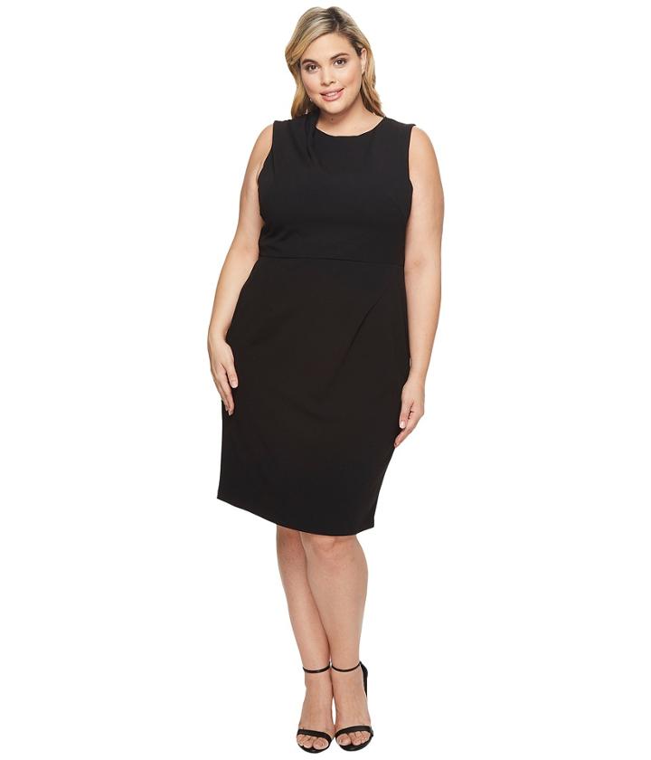 Adrianna Papell - Plus Size Drape Neck Sheath Dress