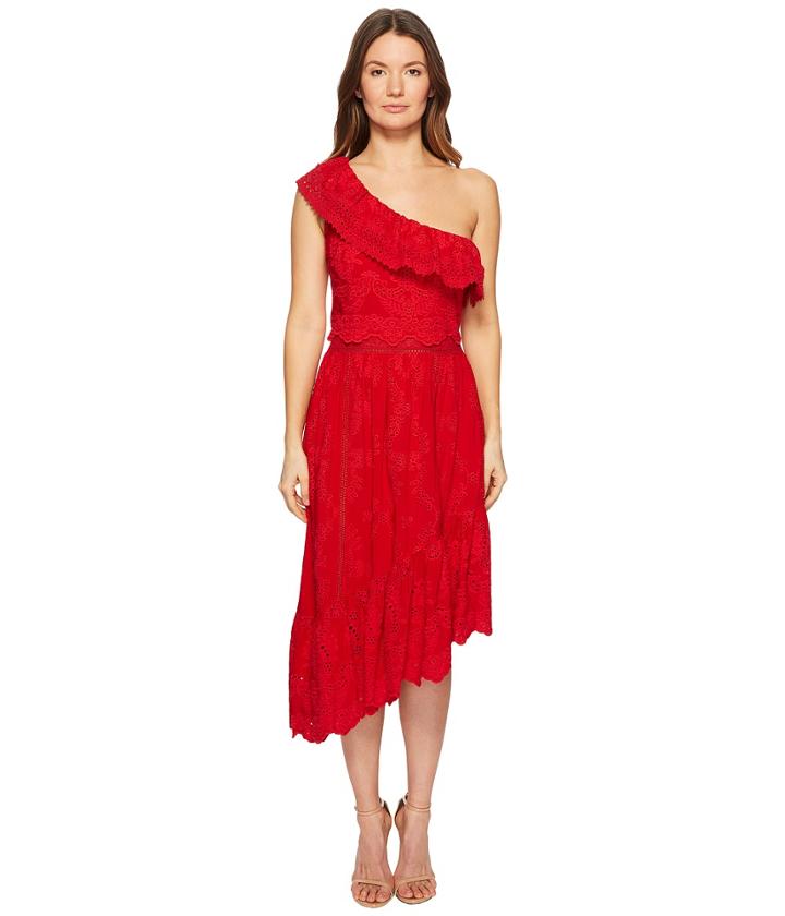 The Kooples - Asymmetrical Cotton Dress With Fancywork Details