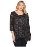 Nally &amp; Millie - Plus Size Printed Floral Sweater Tunic