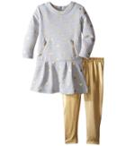 Kardashian Kids - Gold Dot Fleece Dress With Metallic Leggings Two-piece Set