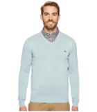 Lacoste - V-neck Cotton Jersey Sweater With Green Croc