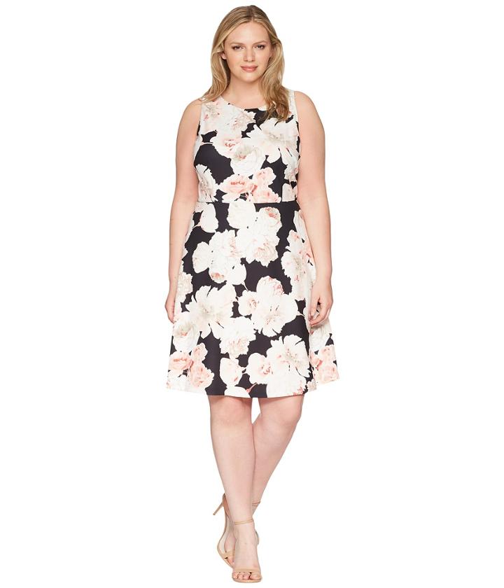 Adrianna Papell - Plus Size Fitted A-line Sleeveless