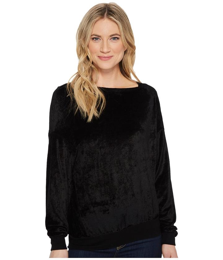 Michael Stars - Velvet Long Sleeve Asymmetric Neck Pullover