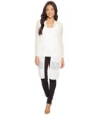 Vince Camuto Specialty Size - Petite Long Sleeve Sheer Stripe Long Cardigan