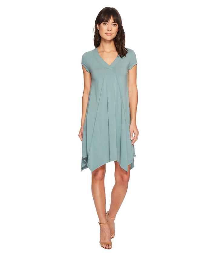 Mod-o-doc - Cotton Modal Spandex Jersey Short Sleeve Pointed Hem T-shirt Dress