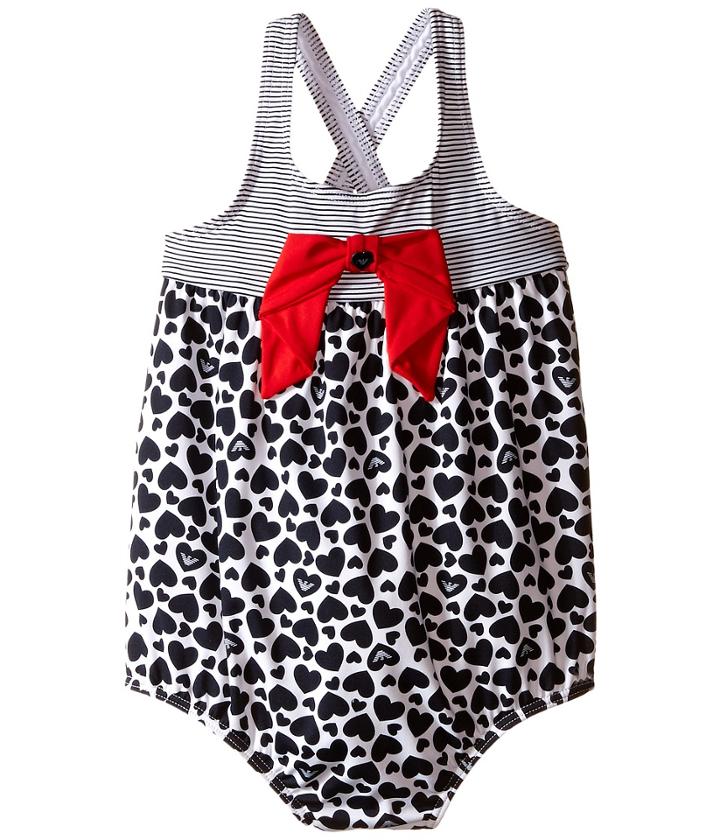 Armani Junior - Heart And Stripe One-piece Swimsuit