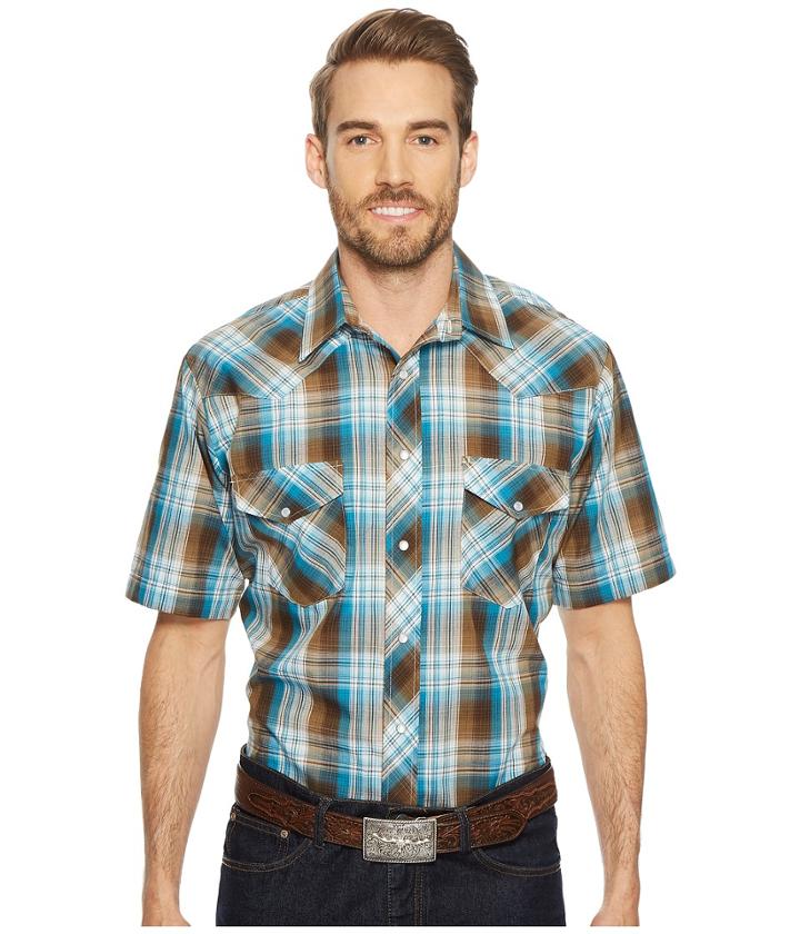 Roper - 1647 Turqoise And Brown Plaid