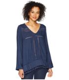 Dylan By True Grit - Riley Roll Long Sleeve With Tab And Crochet Tassels