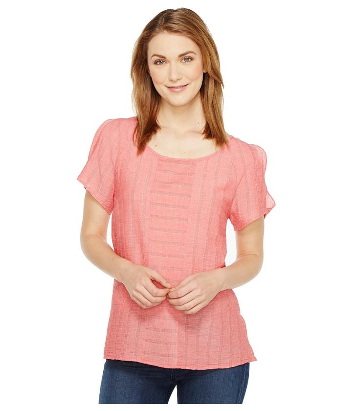Two By Vince Camuto - Directional Gauze Stripe Cold Shoulder Blouse
