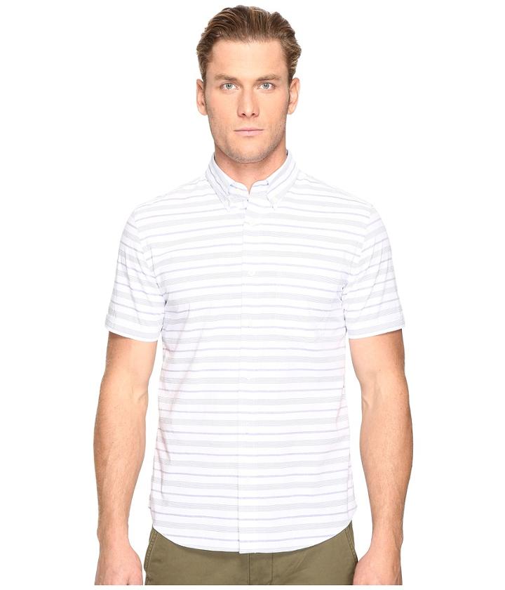 Jack Spade - Short Sleeve Horizontal Variated Stripe Button Down