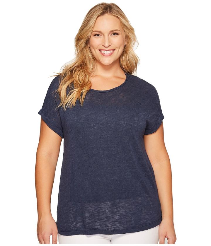 B Collection By Bobeau - Plus Size Valerie Dolman Mixed Media Tee