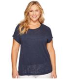 B Collection By Bobeau - Plus Size Valerie Dolman Mixed Media Tee