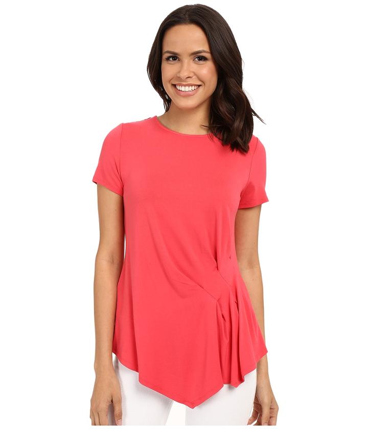 Vince Camuto - Short Sleeve Side Pleat Top