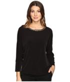 Calvin Klein - 3/4 Sleeve Top W/ Chain Neckline