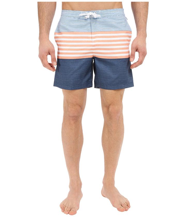 Original Penguin - Engineered Stripe Faux Slub Print Fixed Volley Fit