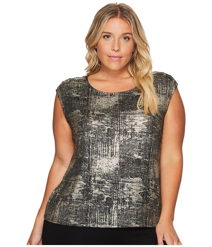 Calvin Klein Plus - Plus Size Foiled Metallic Top