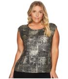 Calvin Klein Plus - Plus Size Foiled Metallic Top