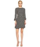 Kate Spade New York - Stripe Ponte Fit And Flare Dress
