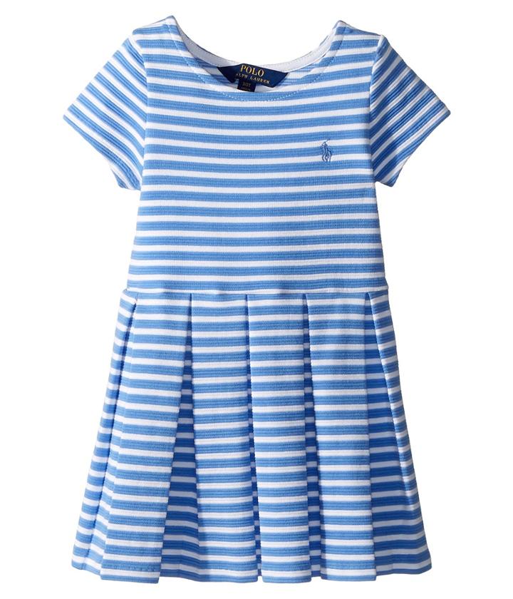 Polo Ralph Lauren Kids - Striped Ponte Pleated Dress