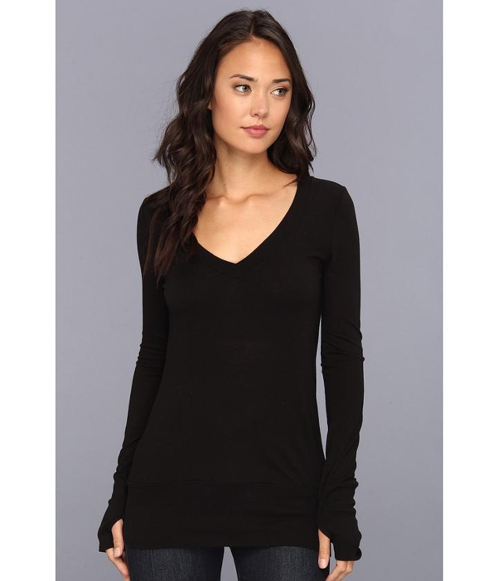 Lamade - Long-sleeve Wide V-neck Top