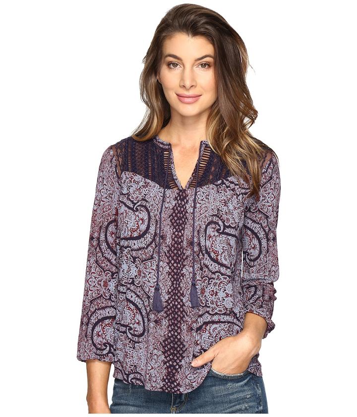 Lucky Brand - Lace Yoke Peasant Top