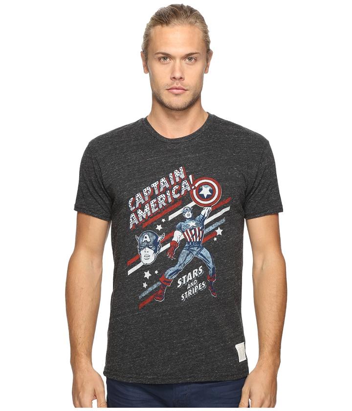 The Original Retro Brand - Short Sleeve Tri-blend Captain America Tee