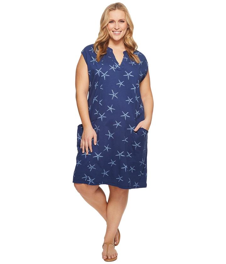 Extra Fresh By Fresh Produce - Plus Size White Sea Star Lea Dress