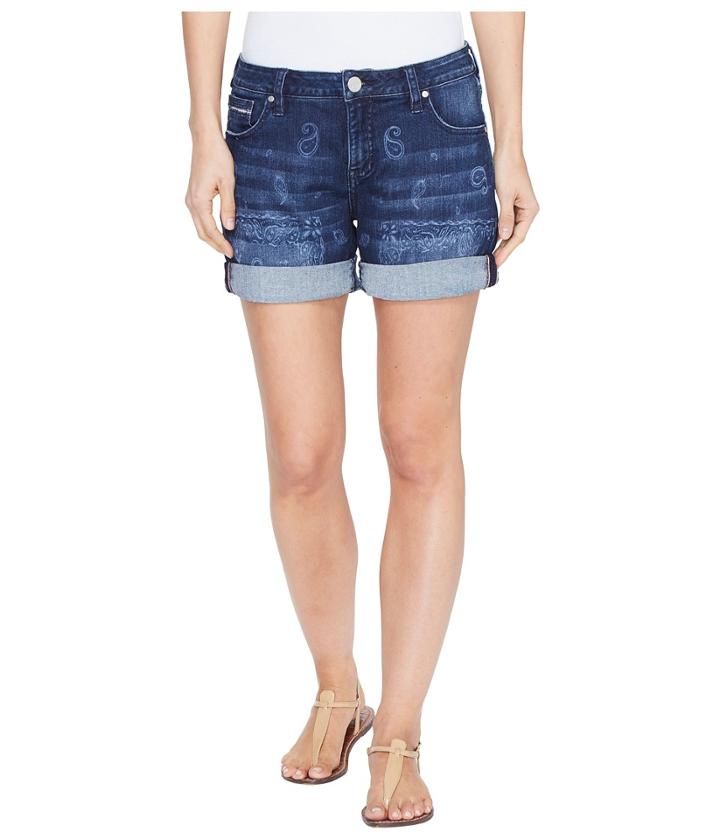 Jag Jeans - Alex Boyfriend Laser Printed Mission Denim Shorts In Rapid Dark