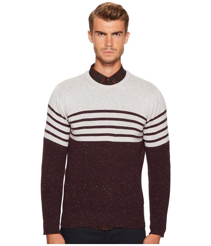 Eleventy - Stripe Donegal Cashmere Crew Neck