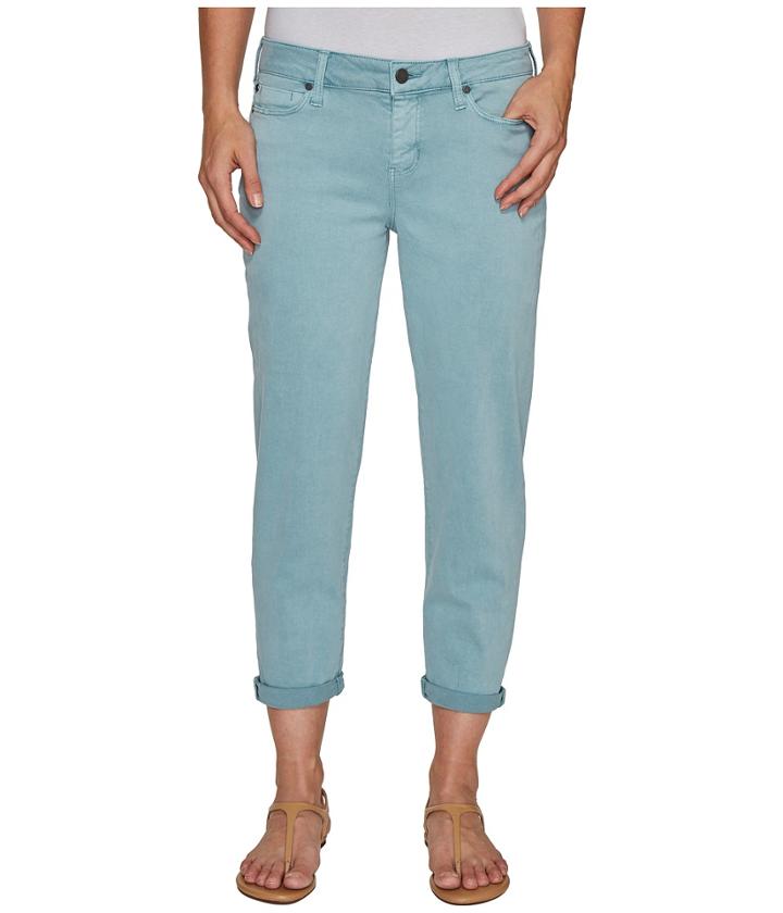 Liverpool - Riley Relaxed Crop In Stretch Peached Twill In Slate Blue