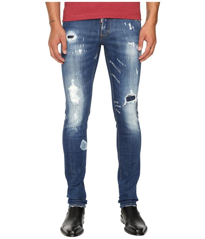 Dsquared2 - Planked Patch Destroyed Slim Jeans