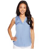 Vince Camuto Specialty Size - Petite Sleeveless V-neck Rumple Blouse