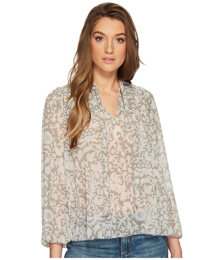 Lucky Brand - Beaded Floral Peasant Top