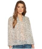 Lucky Brand - Beaded Floral Peasant Top
