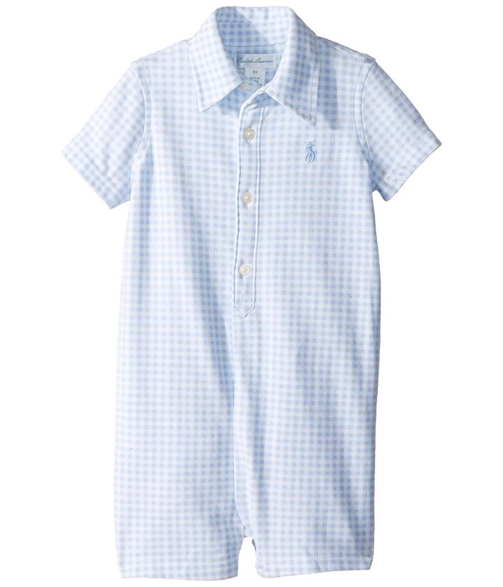 Ralph Lauren Baby - Gingham Cotton Mesh Shortalls