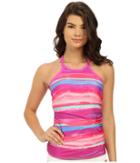 Athena - Bermuda Sunrise Soft Cup High Neck Tankini Top