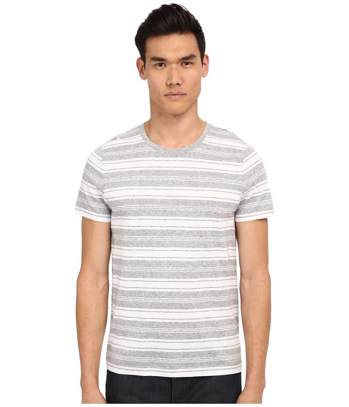 Vince - Short Sleeve Jaspe Stripe Crew Neck T-shirt