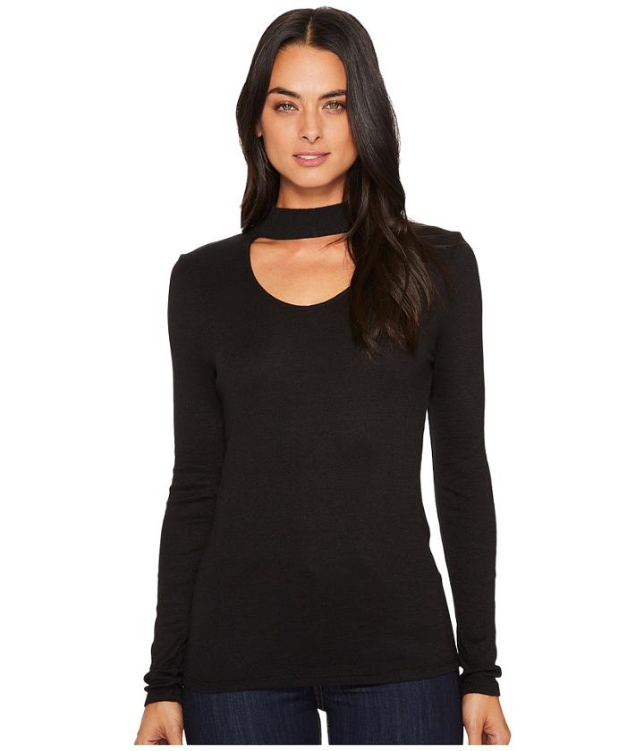 Michael Stars - Shine Long Sleeve Choker With Peekaboo U-neck Top