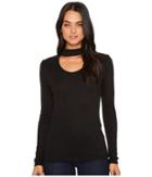 Michael Stars - Shine Long Sleeve Choker With Peekaboo U-neck Top