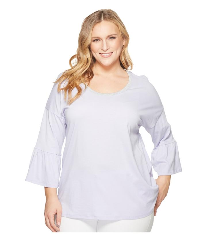 Michael Michael Kors - Plus Size Lurex Trim Scoop Neck Top