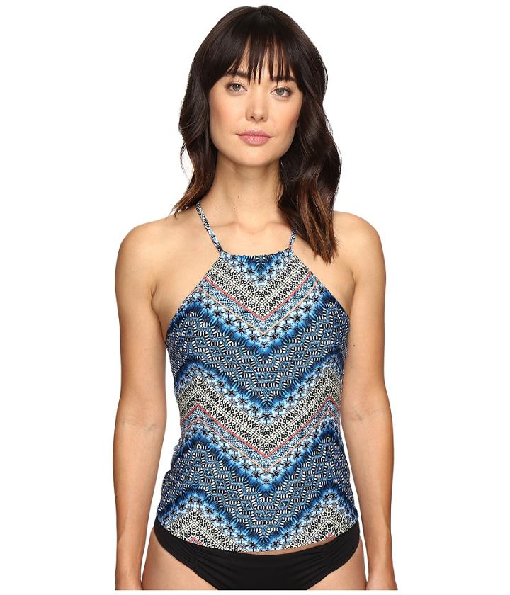 Lucky Brand - Nomad Chevron High Neck Tankini Top
