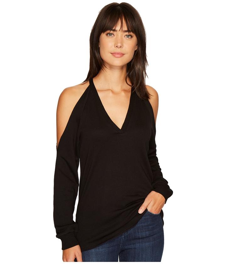 Lanston - Cold Shoulder V-neck Pullover