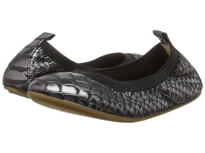 Yosi Samra Kids - Sammie Frosted Python Embossed Leather Flat