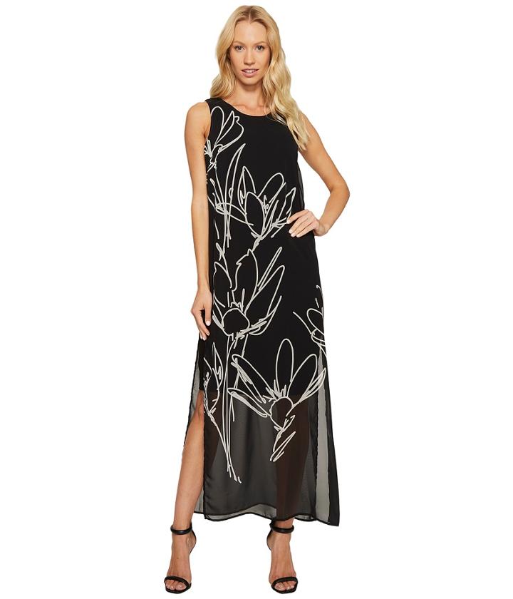 Vince Camuto - Sleeveless Fluent Cluster Overlay Maxi Dress