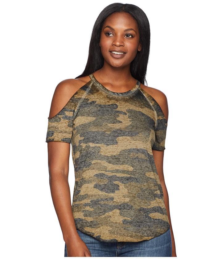 Lucky Brand - Camo Cold Shoulder Tee