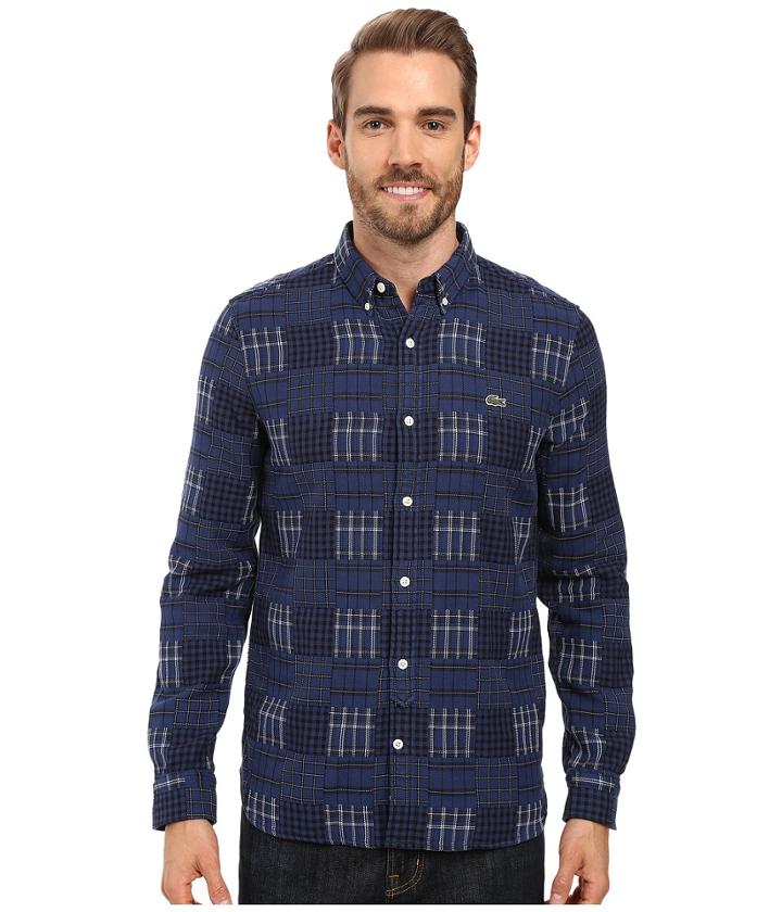 Lacoste - L!ve Long Sleeve Multi Pattern Flannel Shirt