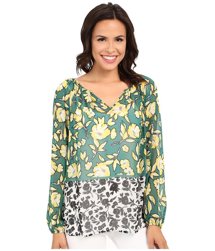 Karen Kane - Citrus Floral Peasant Top