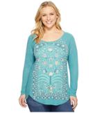 Lucky Brand - Plus Size Flower Frame Top