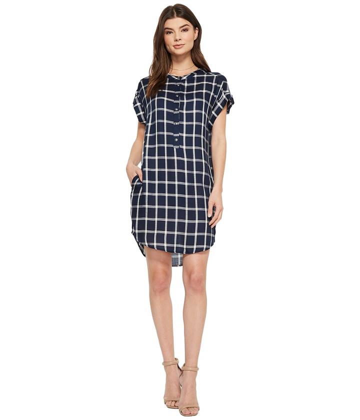 American Rose - Naya Short Sleeve Plaid Dress
